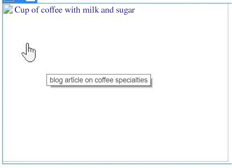 В нашем примере пользователь будет перенаправлен на ваш блог и сможет узнать больше о мире кофе
